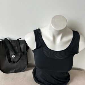 Lululemon black sheer around front neck